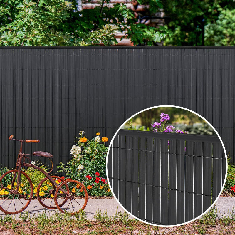 Perfil de cubierta para valla de PVC, 5 piezas X 1M, diseñado como accesorio de protección para pantallas de privacidad de PVC. Cada perfil tiene 1M de longitud, disponible en un paquete de 5. Duradero, resistente a la intemperie y fácil de instalar, idea