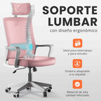 RELAXTY Silla de Oficina Ergonómica – Ajustable y Reclinable con Reposacabezas, Soporte Lumbar, Malla Transpirable y Ruedas 360° | Soporta Hasta 100 kg