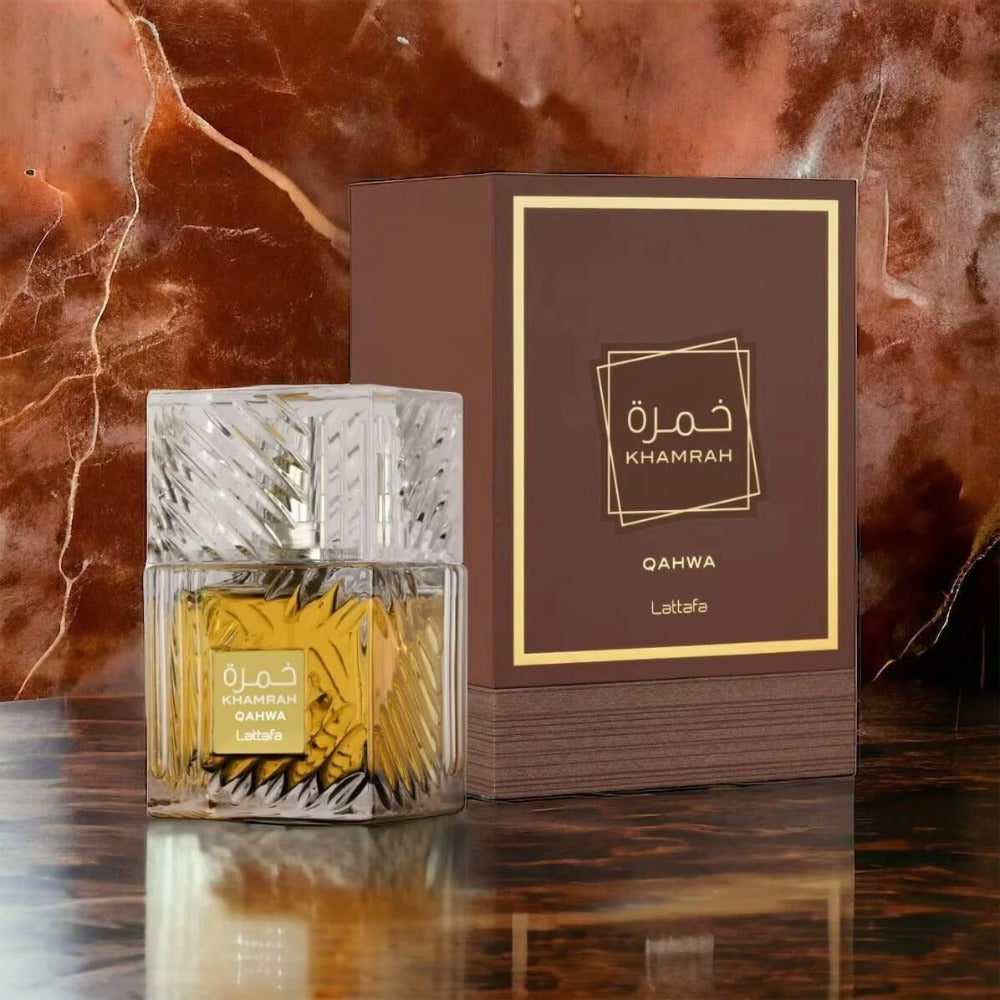 Lattafa Khamrah Perfume Unisex 100ml Eau de Parfum Original Fragancia Gourmand Notas Bergamota Canela Dátiles Vainilla