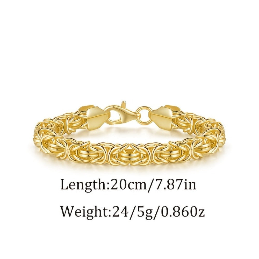 Pulsera de mujer con cuerda de hierba dorada, 925 plata de ley, estilo elegante para las fiestas, regalo perfecto para damas, presentada en una hermosa caja de regalo