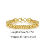 Pulsera de mujer con cuerda de hierba dorada, 925 plata de ley, estilo elegante para las fiestas, regalo perfecto para damas, presentada en una hermosa caja de regalo