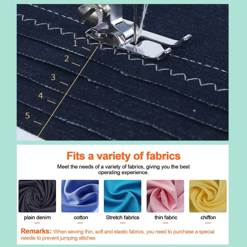 Mini máquina de coser para principiantes, máquina doméstica multifuncional de 12 agujas, portátil, de doble hilo, con costura inversa, dos velocidades, a pilas (pila no incluida en el paquete) con versión extendida + accesorios de costura