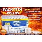 Colhogar albor , Ahorro XXL 108 Rollos Papel Higiénico WC - Olvídate de Comprar por Meses