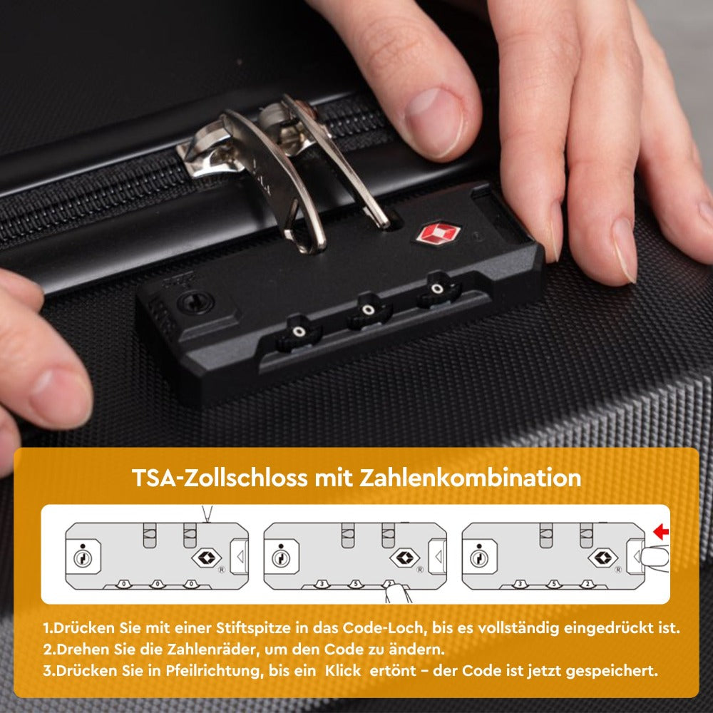 Juego de 5 piezas de equipaje, juego de viaje para trolley de negocios y viajes, cerradura TSA, ruedas de 360°