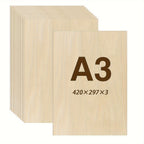 18 hojas de madera contrachapada de madera reciclada de formato A3 grande, 3 mm de grosor (420x297mm/16.5x11.7in) - Ideal para corte láser, mecanizado CNC, manualidades y pintura - Compatible con impresoras y plotter - Paneles para proyectos de carpinterí