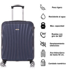 Maleta Cabina ABS 55x40x20cm (44L)- 20 Pulgadas - Negro/Azul/RosaDorado/Plateado/Amarillo/Rojo/Turquesa/Verde/Menta/Morada