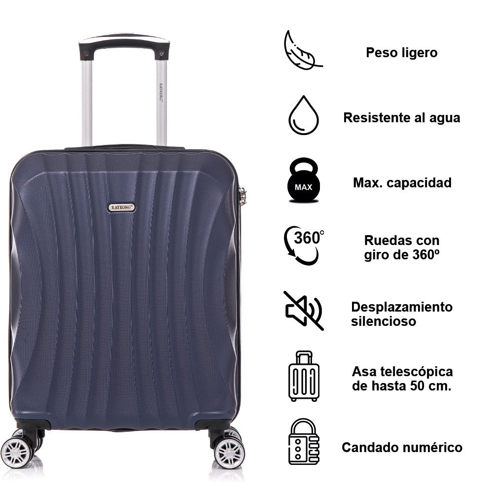 Maleta Cabina ABS 55x40x20cm (44L)- 20 Pulgadas - Negro/Azul/RosaDorado/Plateado/Amarillo/Rojo/Turquesa/Verde/Menta/Morada