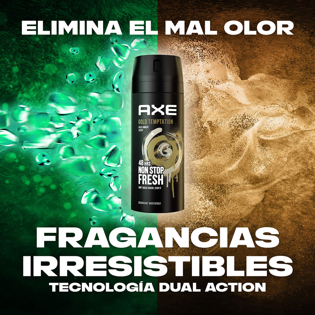 Axe Desodorante para Hombre Bodyspray Gold Temptation 150ml - Pack de 6