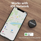 4 piezas ISOOCO Rastreador Mini Global Inteligente - Localizador en Tiempo Real con Alarma Antipérdida de Altos Decibelios, Dispositivo de Seguimiento Bajo Consumo para Coches, Bolsos, Llaves, Equipaje | Compatible con dispositivos iOS (iPhone, iPad, iPod