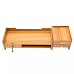 Organizador de escritorio de madera con cajones, material de oficina, escritorio de computadora, mesa de escritorio