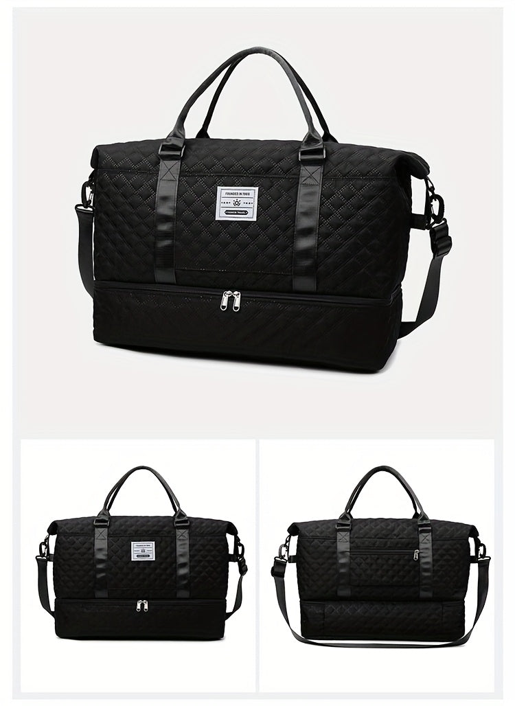 Juego de 2 bolsas de almacenamiento para equipaje, ligeras y plegables, expandibles, bolsa de viaje portátil para fin de semana y pernoctación, bolsa de fin de semana, bolsa de hospital, bolso tote para mujer para viajes de negocios, viajes, deportes, sen