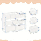 Gabinete de almacenamiento con cajones, 1 pieza, estante práctico, artículos de almacenamiento, se puede usar como estantería, estante de almacenamiento, estante de tres niveles con múltiples cajones, caja de almacenamiento de tela no tejida, para dormito
