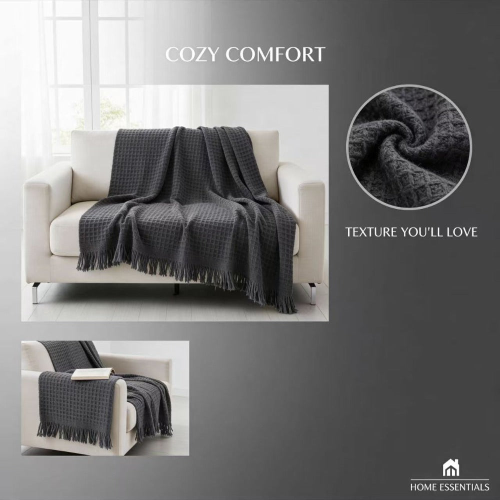Colcha Multiusos de Algodón para Sofá y Cama, Manta Multiusos Four Seasons con Flecos, Cubresofá Elástico y Transpirable, Protector de Sofá Cubrecama Moderno