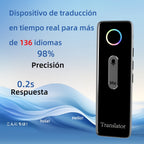 Gadget de traducción de idiomas compacto, traductor bidireccional instantáneo, aplicación de traducción de voz en línea, compatible con 136 idiomas, dispositivo de traducción altamente preciso para viajes, negocios y educación