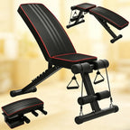 1 Banco de Halteres Plegable y Ajustable - Taburete de Fitness para Entrenamiento de Peso que Ahorra Espacio para Gimnasio, Entrenamiento Físico, Ejercicio Corporal y en Casa - Diseño Compacto, Portátil y Ergonómico