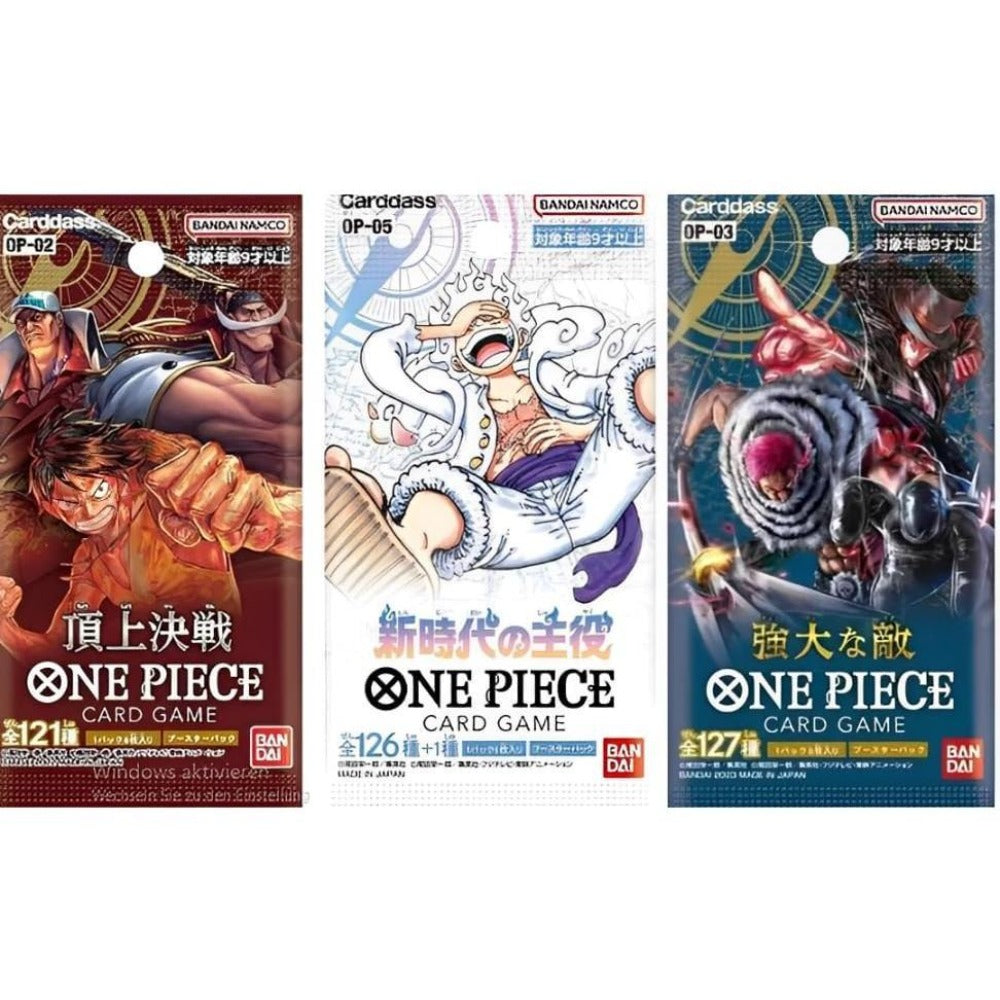 Bandai ONE Piece Set de 3x Booster: Boosters Japoneses de los Últimos Sets (OP06 hasta el Actual) con Cartas Coleccionables