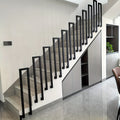 Barandillas para escaleras | Metal U-Shaped Handrail Railing for Stairs, Indoor Outdoor Balustrade, Side Mounted, Black, for Staircase, Balcony