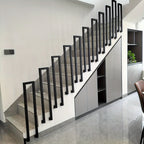 Barandillas para escaleras | Metal U-Shaped Handrail Railing for Stairs, Indoor Outdoor Balustrade, Side Mounted, Black, for Staircase, Balcony