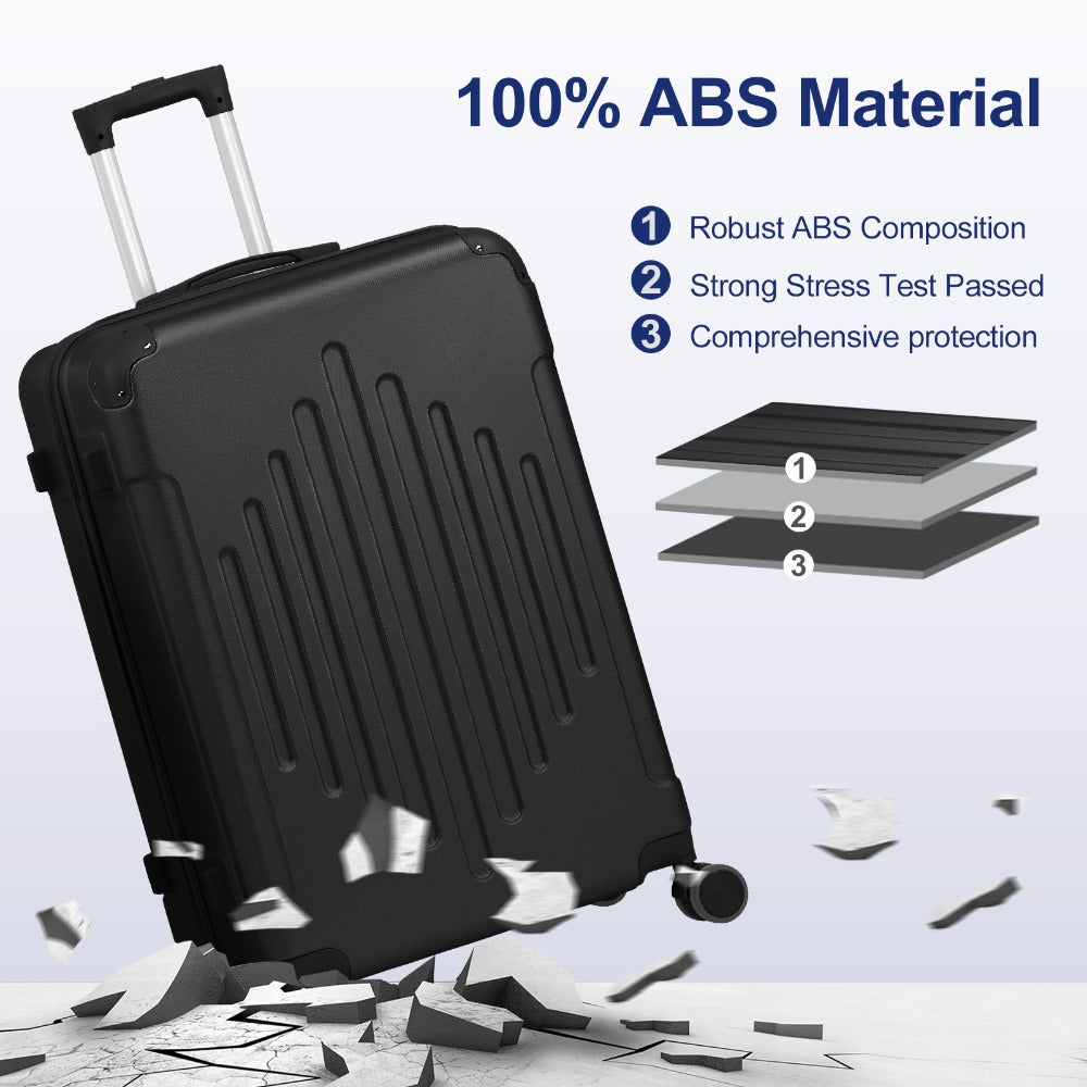 Maletas de Viaje 2 Piezas con Ruedas Giratorias, Ligero y Aprobado para Aerolíneas, Carcasa Dura ABS, Tamaño 12"+20", Set de Equipaje de Mano