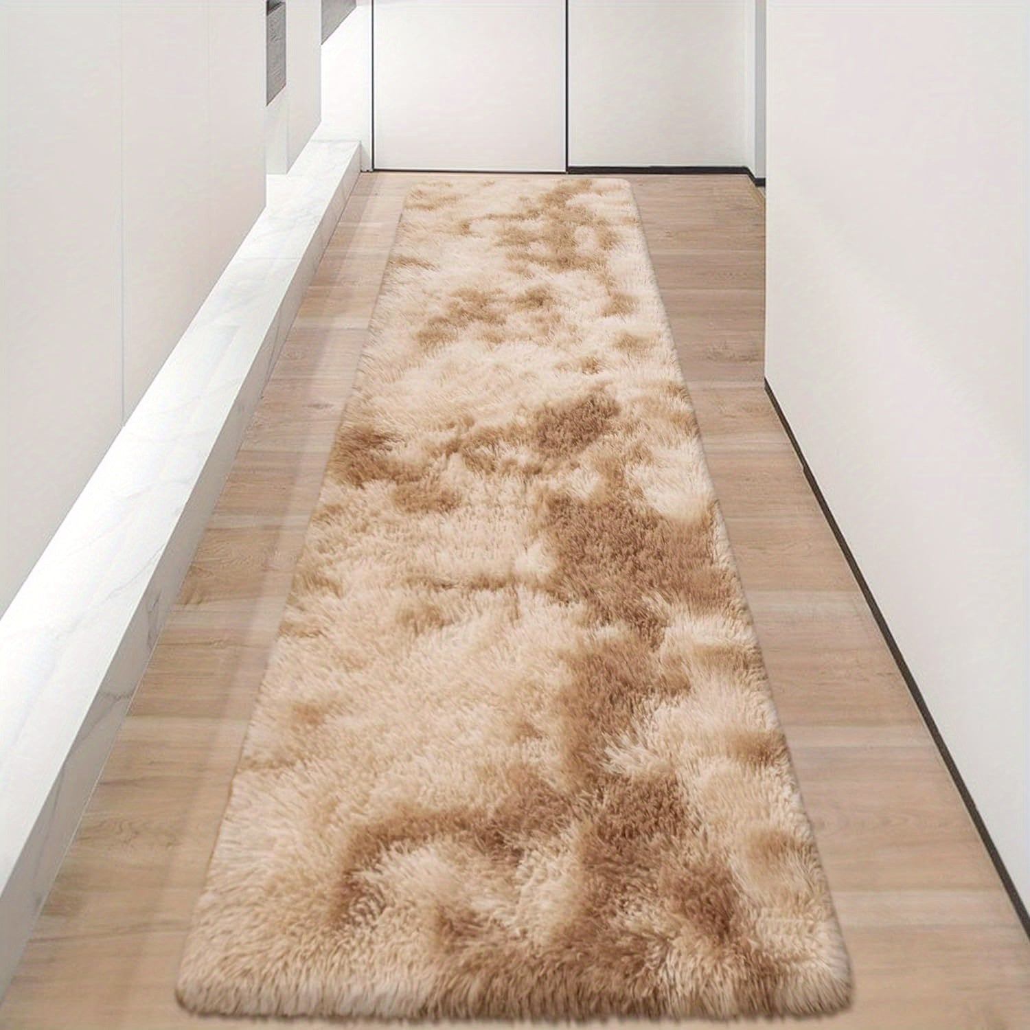 1 alfombra suave de felpa, alfombra de felpa antideslizante, alfombra suave de felpa para mesita de noche, alfombra tie-dye para sala de estar, decoración del hogar, alfombra para dormir mascotas, alfombra para dormitorio y sala de estar, decoración de la