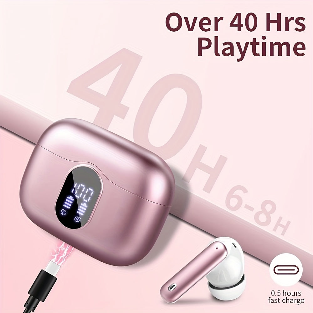 Auriculares Bluetooth | Audífonos Inalámbricos, Auriculares Inalámbricos 5.3 con Sonido Estéreo de Graves, Micrófono con Cancelación de Ruido y