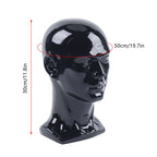 Cabeza de maniquí de PVC, maniquí de cabeza, maniquí de cabeza, exhibición de cabeza para pelucas, cascos, sombreros y joyas, negro, ventana de tienda, cabeza masculina, maniquí de cabeza, modelo masculino, cabeza de PVC de 50 cm, maniquí de cabeza para p