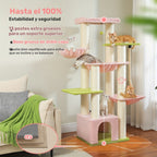 Árbol para Gatos Grande - Torre para Gatos de 170 cm de Altura para Gatos Adultos de Interior con 13 Postes de Rascado Negros Gruesos (10.9 cm), Condominio para Gatos de Múltiples Niveles, Plataforma Súper Grande y Hamacas para Maine Coon de 9 kg