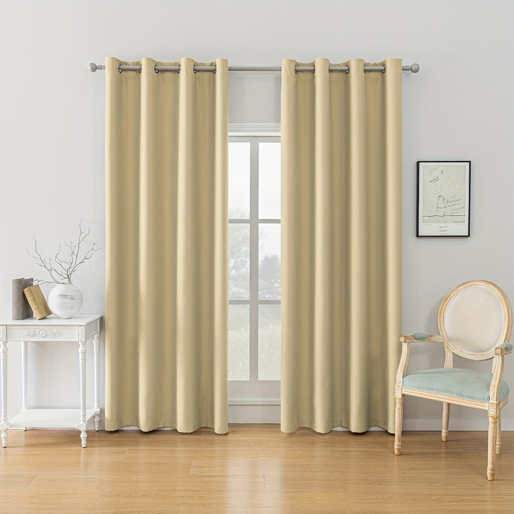 Cortinas Ystyle de Dos Piezas, Opacas, Aislamiento Térmico, Aislamiento Acústico, con Ojales, Modernas para Dormitorio y Sala de Estar