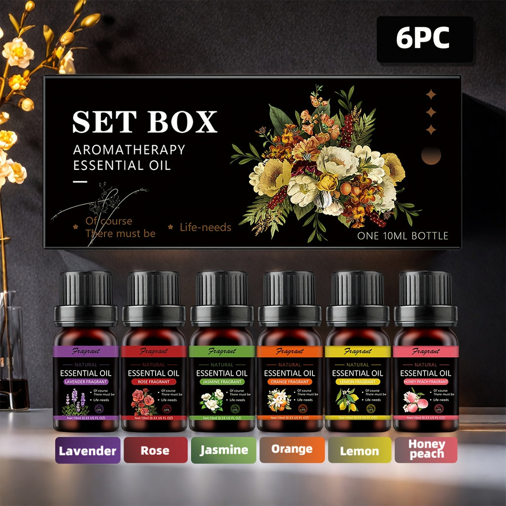 Aceites esenciales y accesorios | Juego de Aceites Esenciales, 6 Botellas de Aceites Esenciales, Cada Una de 10ml, Ideal para Difusores, Velas