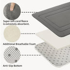 Juego de 3 alfombras antideslizantes para baño, tapete de baño grueso súper absorbente, almohadilla suave de secado rápido, con tapete de inodoro en forma de U, tapete para piso de baño, tapete de ducha, bañera, habitación de ducha, suministros de baño, d