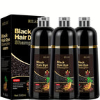 Set de Navidad Imprescindible: 3 Champú Tintorero, 3 en 1, Apto para Hombres y Mujeres, Tinte Instantáneo, 100% Cobertura de Canas, Resultados en Minutos, Para Ambos Sexos, Ingredientes Naturales, Fórmula Sin Amoniaco, Larga Duración 30 Días