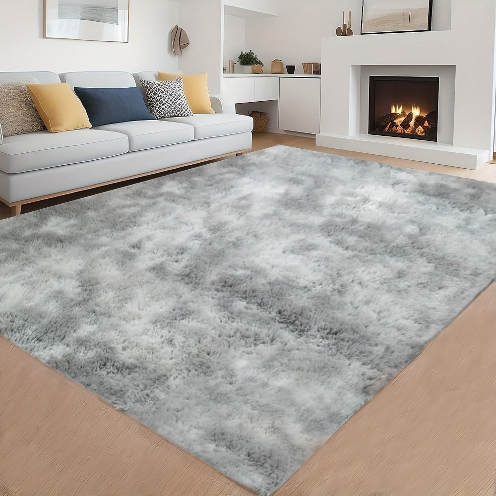 1pc alfombra de felpa suave, alfombra antideslizante, alfombra para cabecera, tapete tie dye para sala, decoración del hogar, colchoneta para mascotas, alfombra para dormitorio o sala, ideal para decoración navideña y Halloween