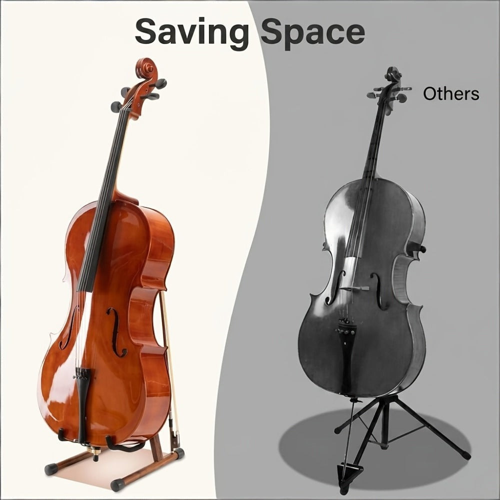 Soporte para guitarra de madera de acacia en forma de A, ajustable y plegable, apto para violines, guitarras, bajos, mandolinas, banjos y ukeleles - Soporte portátil para instrumentos musicales con base de pie, fácil montaje para estudio, sala de práctica