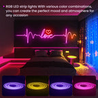 Tira de luz LED neón de 5M/10M/15M/20M/30M, 24V, control remoto/aplicación, tira de luz RGB flexible, IP67, ideal para dormitorio, habitación y decoración exterior