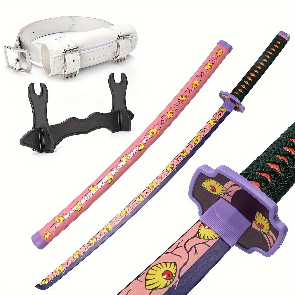 Espadas de samurái japonesas katana de 104.14 cm, múltiples estilos, hojas de madera no afiladas, con cinturones y fundas, regalo de Navidad, accesorios de cosplay para Halloween