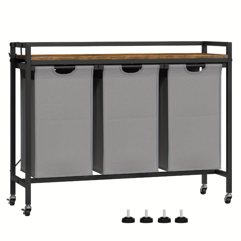 Cesto de lavandería con compartimentos, recolector de ropa sucia con estructura de metal, cesto para ropa sucia, bolsa de lavandería de tela Oxford desmontable, clasificador de ropa, contenedor de lavandería, para baño, dormitorio, cestos de lavandería