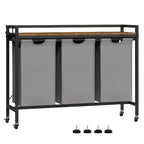 Cesto de lavandería con compartimentos, recolector de ropa sucia con estructura de metal, cesto para ropa sucia, bolsa de lavandería de tela Oxford desmontable, clasificador de ropa, contenedor de lavandería, para baño, dormitorio, cestos de lavandería