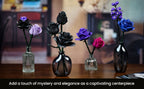 Adornos góticos de escritorio - Serie oscura ramo de rosas negras flores sintéticas rompecabezas DIY pieza decorativa - Rosa adecuada como regalo de cumpleaños figuras coleccionables