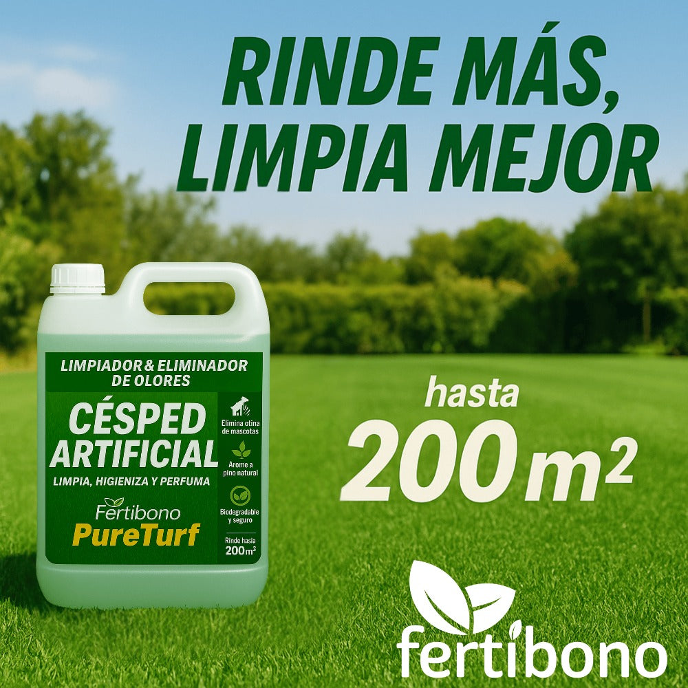 Limpiador Césped Artificial PureTurf 5L – Higienizador Aroma Pino para Exterior e Interior | Neutraliza Olores de Mascotas y Mantiene Tu Jardín Siempre Fresco
