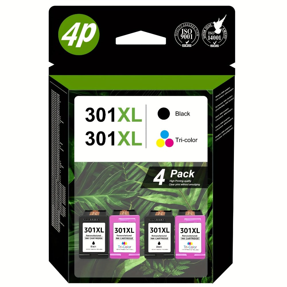 301XL Cartucho de tinta de repuesto negro y color para HP 301XL Compatible con HP DeskJet 1000 1050 1055 1056 1510 1513 1517 2000 2050 2510 2540 OfficeJet 2620 2622 Envy 4500 4502 5530 5532 Impresora, Multipack