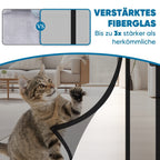 Cortina mosquitera magnética de fibra de vidrio contra arañazos de gatos, protección contra insectos para apertura lateral, mosquitera magnética para puerta de balcón, fácil instalación, sin taladrar, 85x200cm, negra