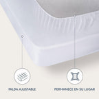 Protector De Colchón, Funda De Colchón Grande De Varios Tamaños, Impermeable, Transpirable, Suave, Impresa, Lavable A Máquina, Blanco
