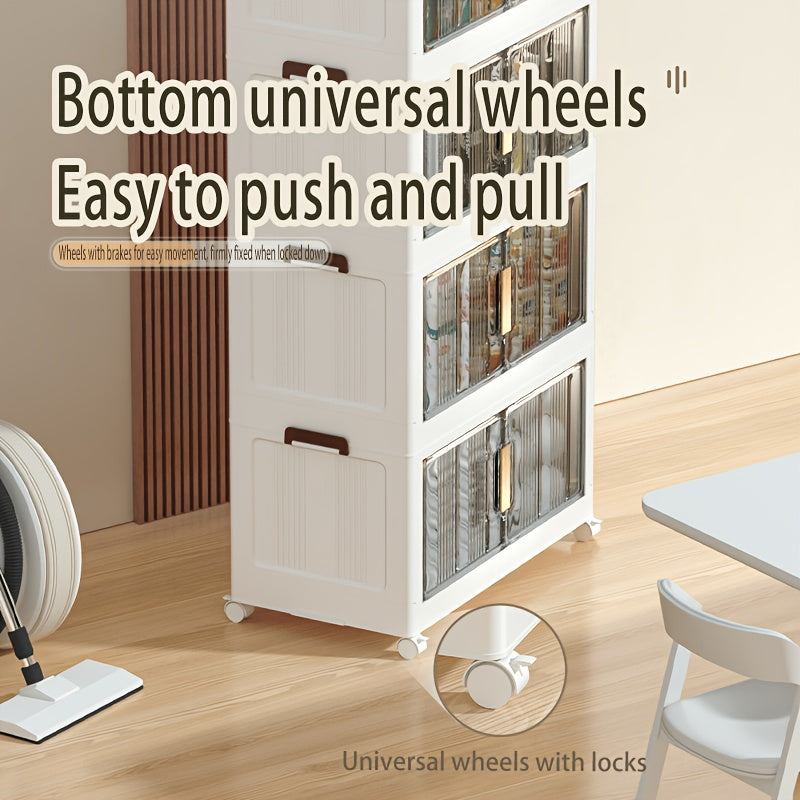 Armario plegable de almacenamiento con ruedas 88 cm plegable | Oficina, cocina y dormitorio