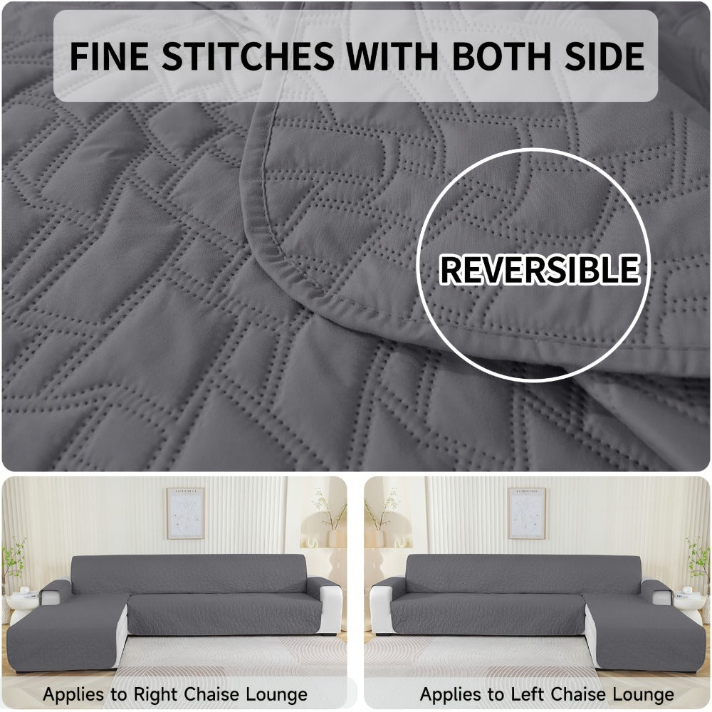 Funda para sofá de 3 plazas con chaise longue, funda para sofá en forma de L, funda para sofá con chaise longue izquierda y derecha con península, funda para sofá chaise longue, funda para sofá L (255 cm, verde claro)