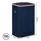 Cesto de Ropa Sucia con Tapa y Asas: 72L o 100 L,2 Clasificaciones, Plegable, Bolsa Interior a Maquina - Solucion Elegante y Pratica para la Lavandera en tu Dormitorio,Cubo Ropa Sucia