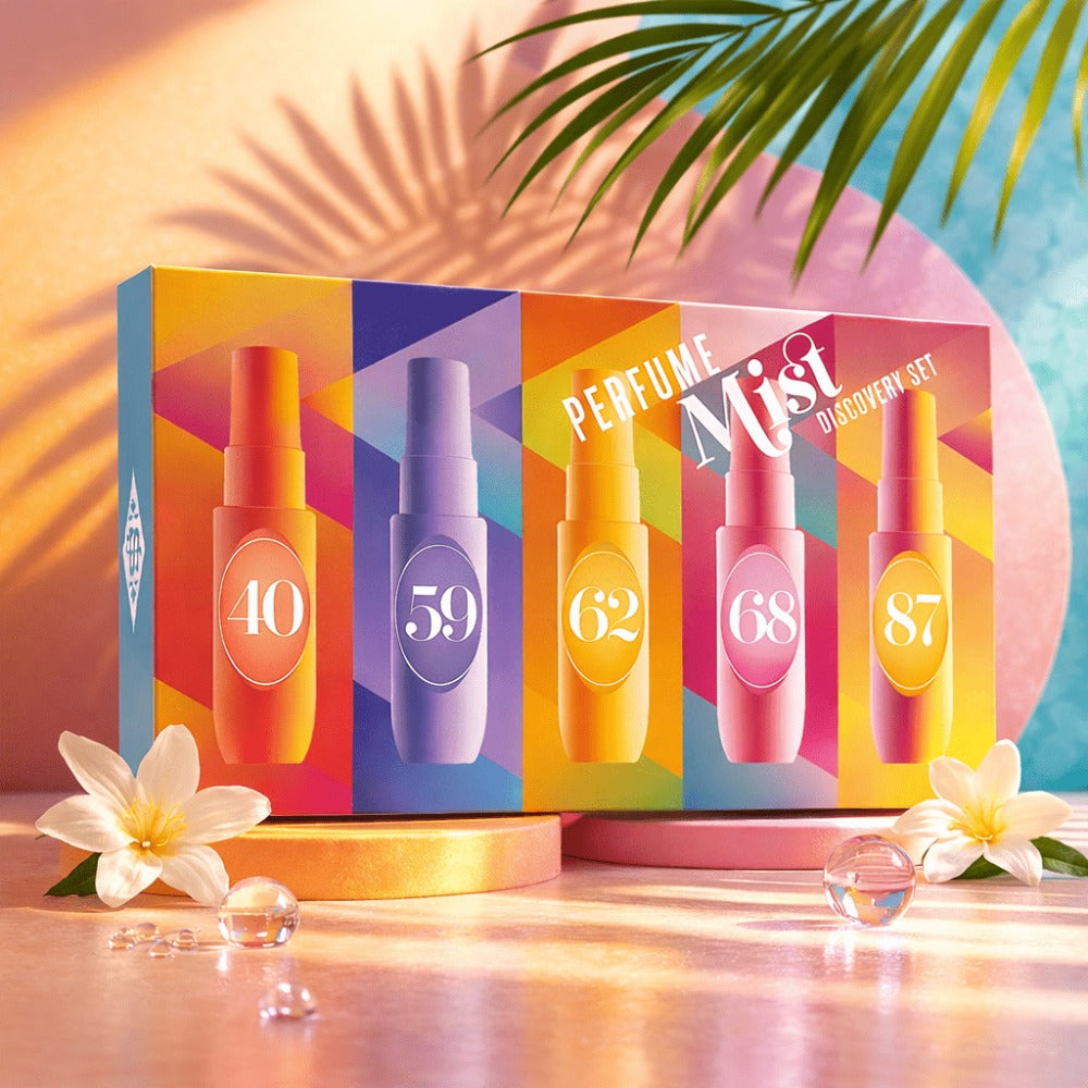 Set de Descubrimiento de Brumas de Perfume 5 piezas – Colección de Sprays de Fragancia Corporal Tropical, Set de Aromas en Tamaño Mini de Viaje