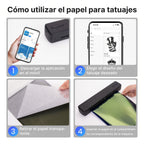 Impresora portátil sin tinta D810B, impresora inalámbrica de viaje, máquina térmica para tatuajes, compatible con papel térmico A4 y carta estadounidense, compatible con teléfonos móviles y portátiles, adecuada para negocios, viajes, oficina y hogar