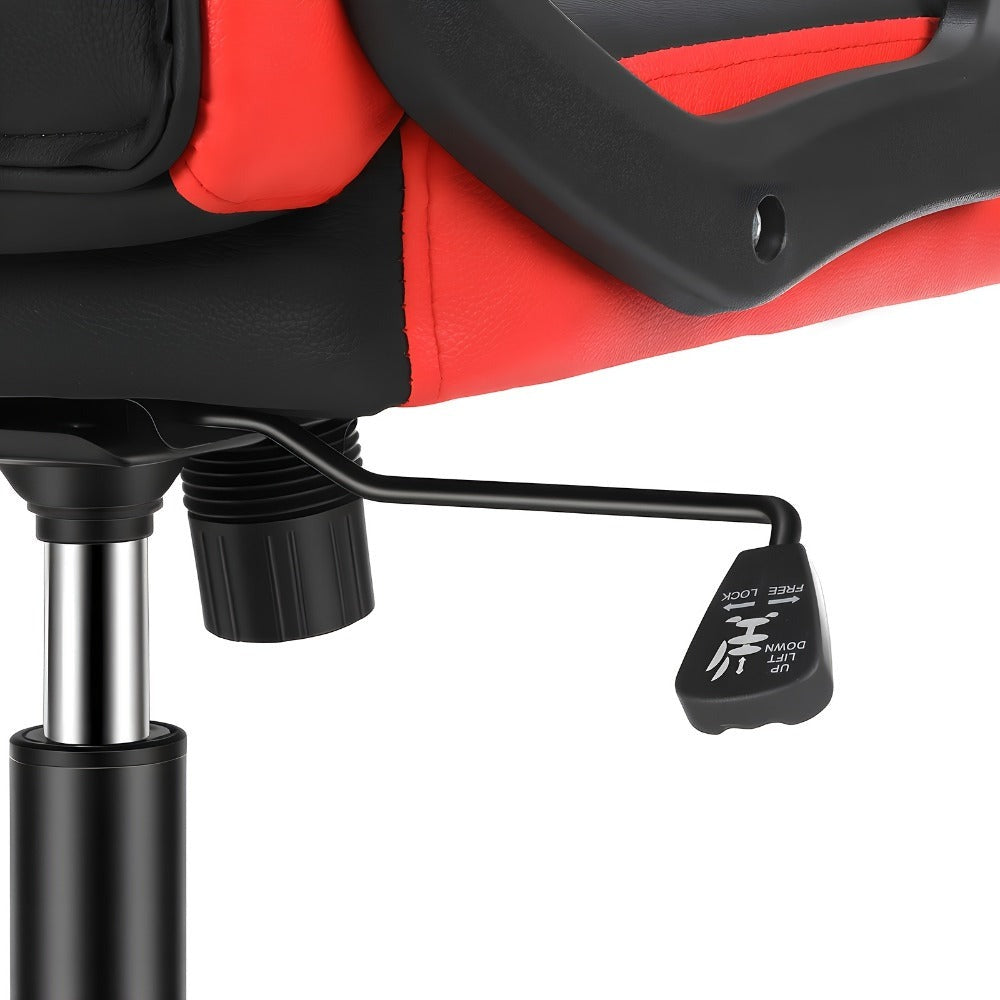 Silla de Oficina, Asiento Ergonómico de Respaldo Alto con Reposabrazos Acolchados y Transpirables, Base Duradera, Soporte Lumbar, Superficie de Cuero Sintético para Juegos, Hogar u Oficina, Silla Gamer