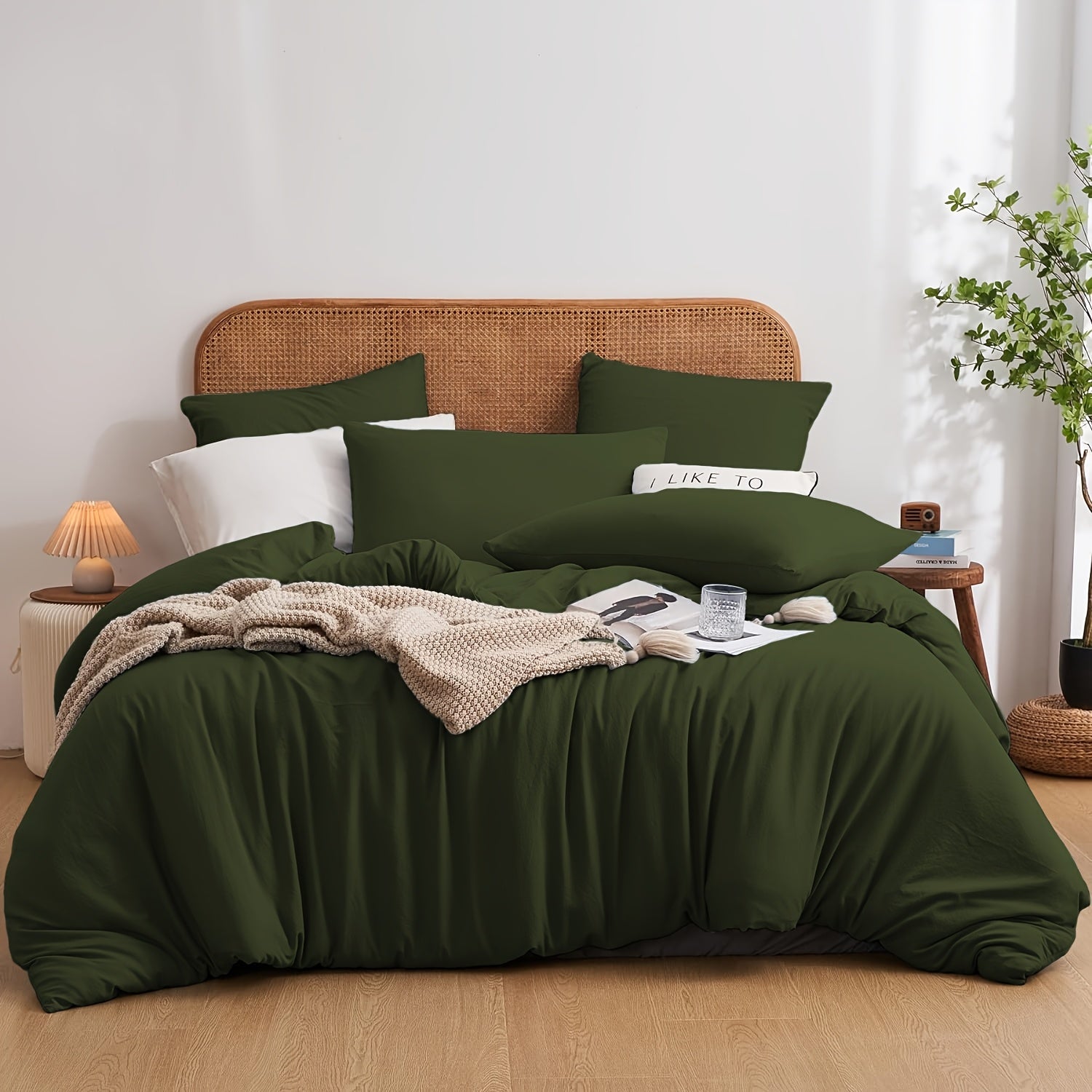 Juego de cama de color liso suave y cómodo para cama individual, sábana de algodón de 135X200Cm y funda de almohada de 80X80Cm con cremallera