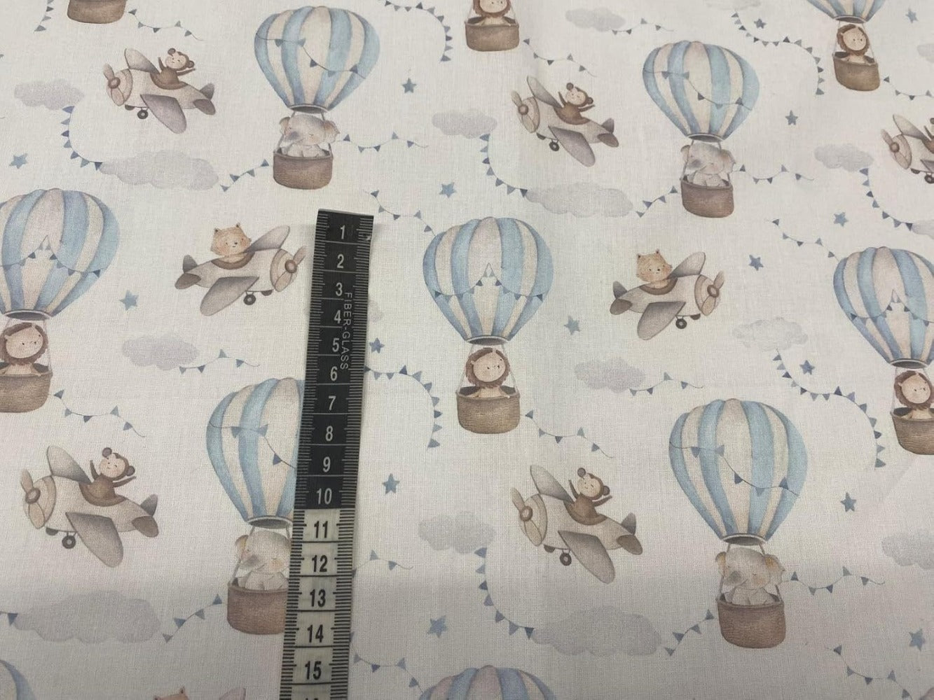 Tela de GLOBOS ANIMALES, telas infantiles, telas de algodón 100% popelina, telas de sabanas, telas por metros
